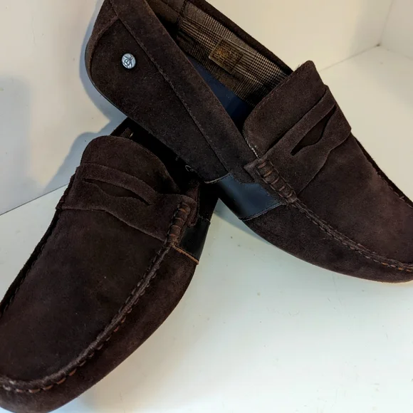 Original Penguin Men\'s Brown Suede Slip-On Casual Shoe Original Penguin Dress Shoes Mens 9 Waylon Oxford Beige  main image 4